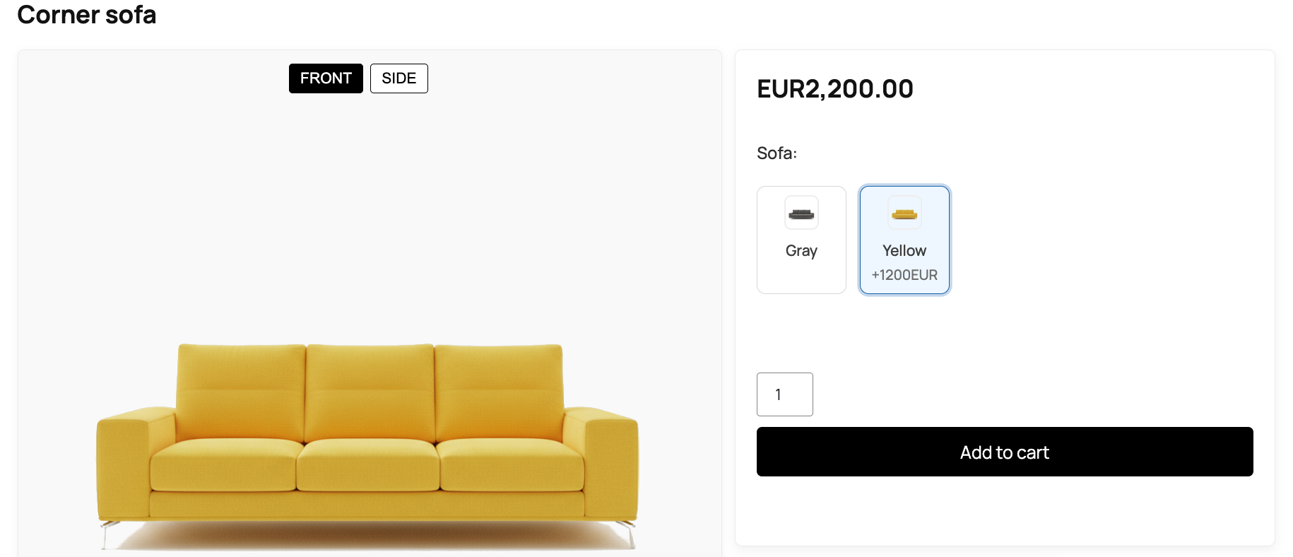Custom pricing example